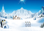 南极企鹅 雪地城堡