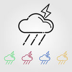 雷雨天气矢量图标
