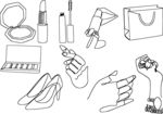 女性用品矢量插图