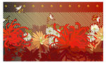 中国红菊花装饰画