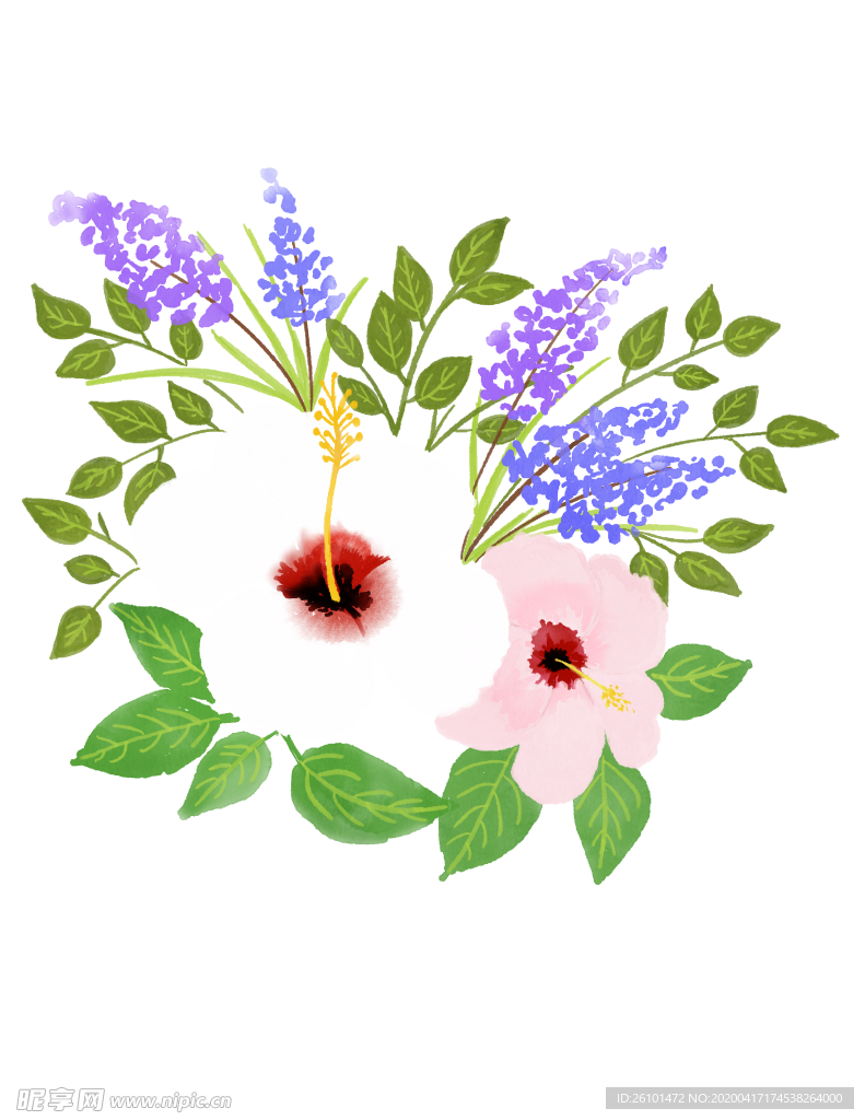 水彩花