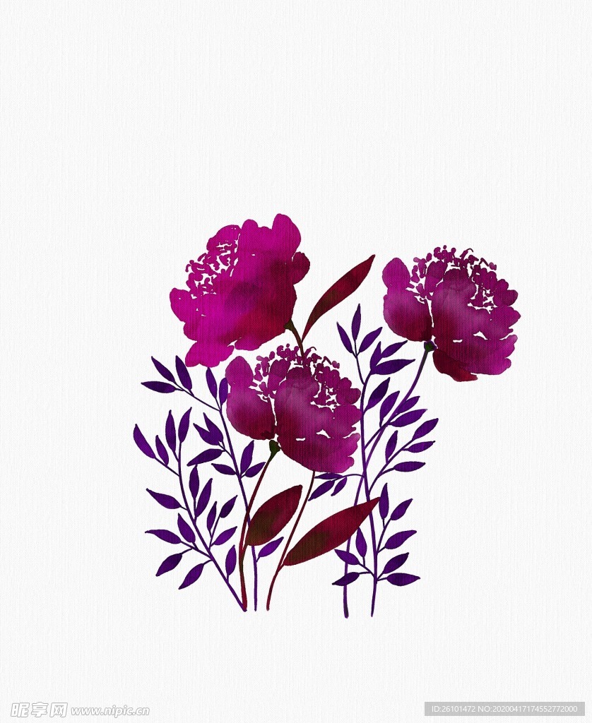 水彩花