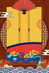 中国风国潮背景插画
