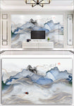 中式水墨山水画