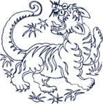 青花瓷神兽白虎图案