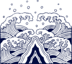 青花瓷海啸图案