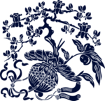 青花瓷花鸟抽象图案