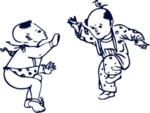 青花瓷小孩玩耍图案