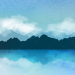 手绘山水
