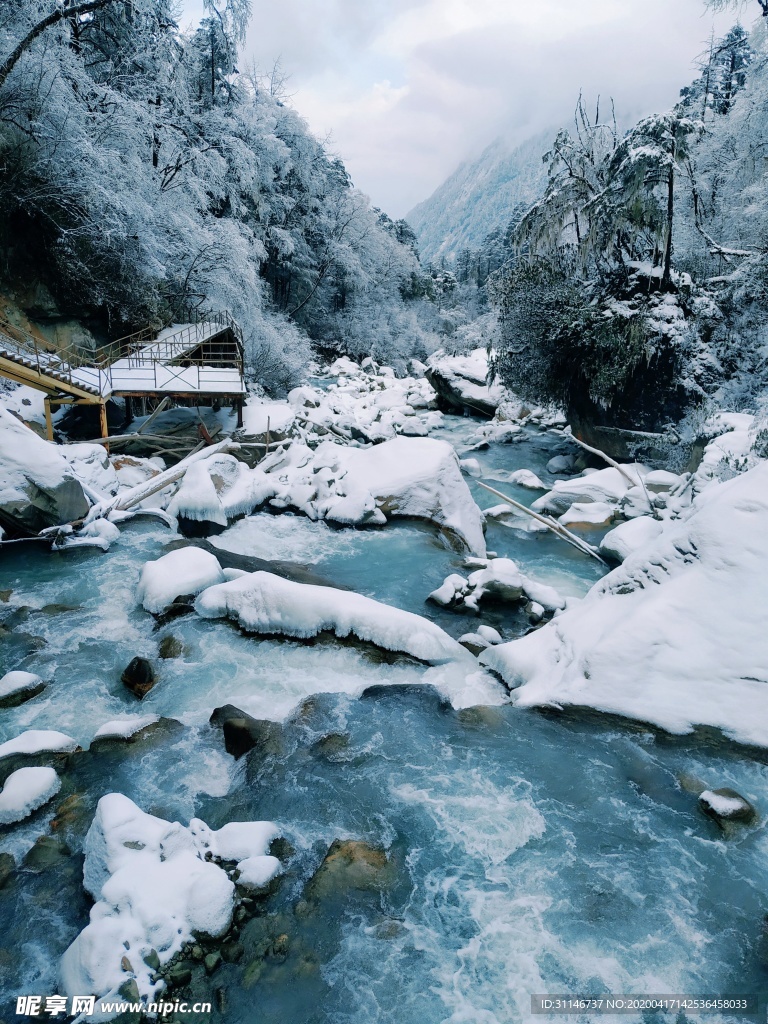 海螺沟 雪景