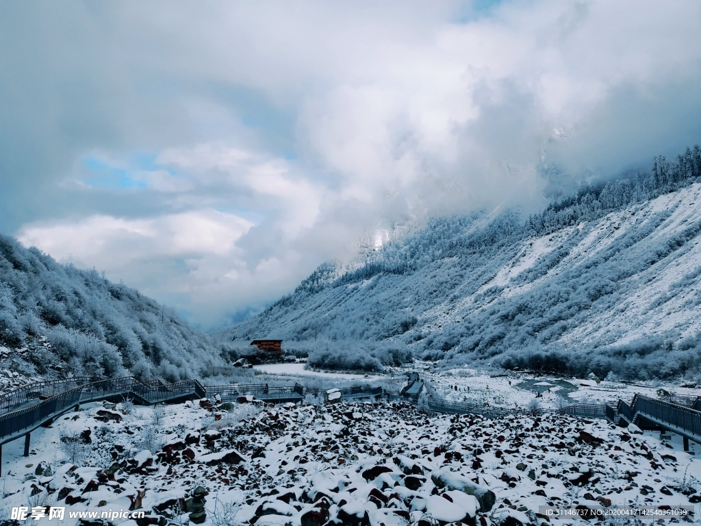 海螺沟 雪景