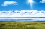 雪山上的阳光