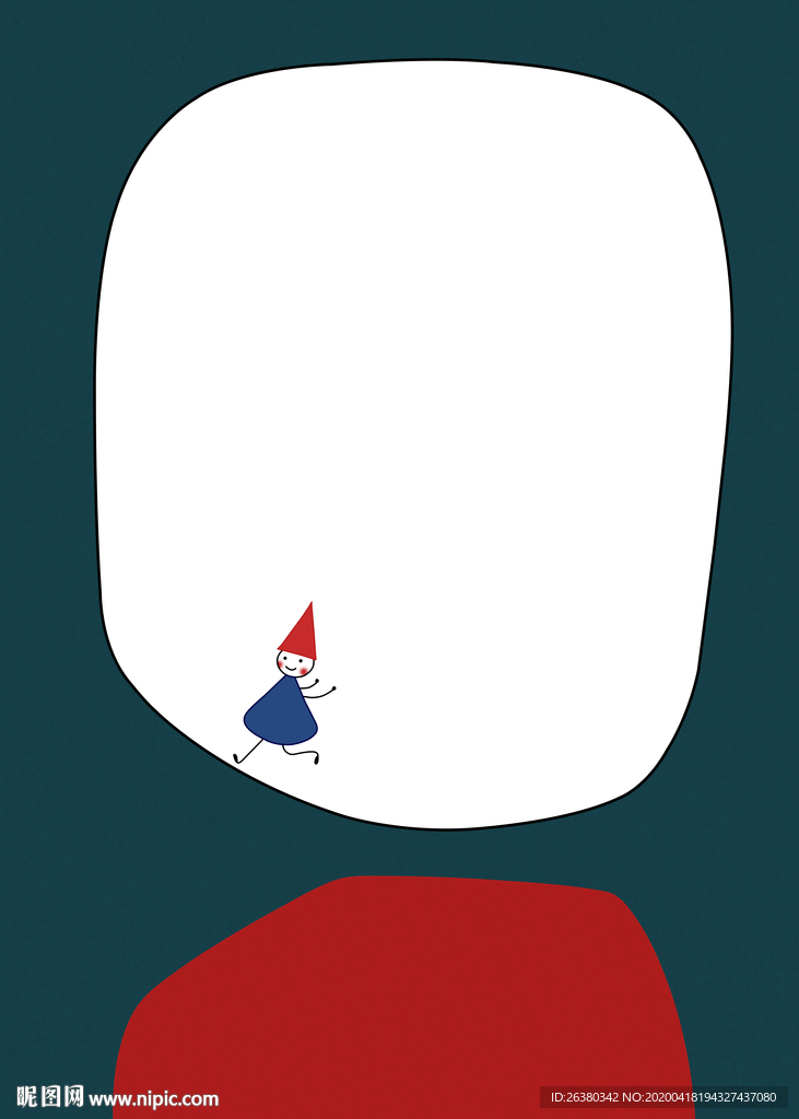 手绘抽象小人儿装饰画