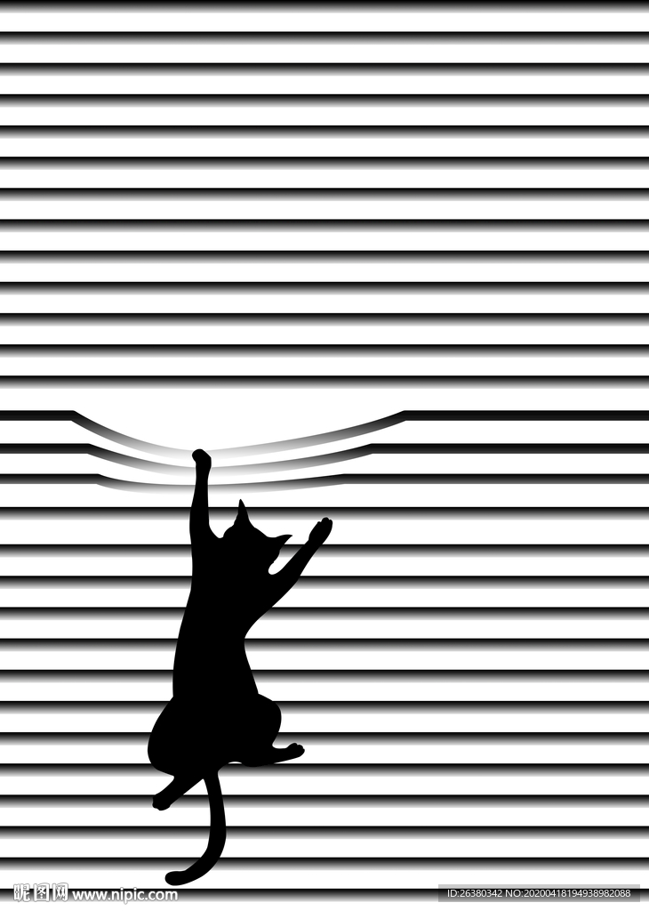 黑白猫咪装饰画