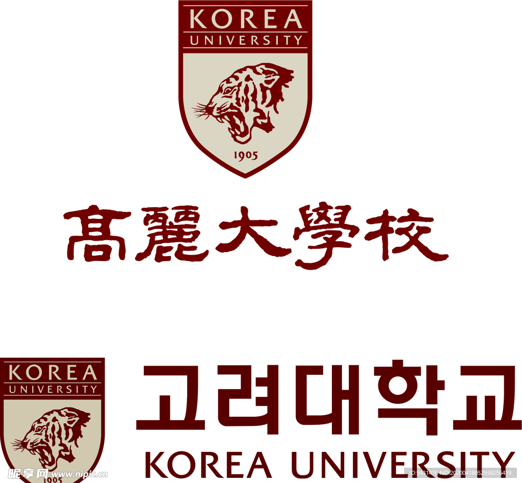 韩国高丽大学 校徽矢量图文件