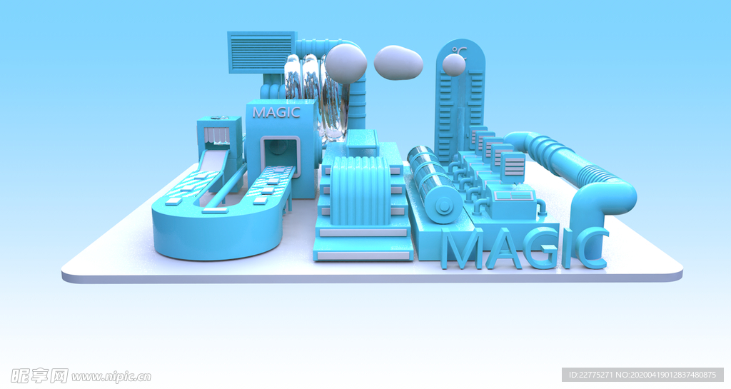 手机工厂建模c4d