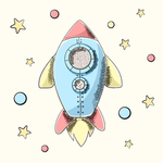 外太空宇航员主题插画