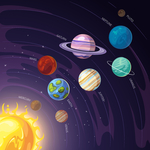 外太空宇航员主题插画