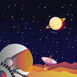 外太空宇航员主题插画