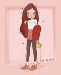 可爱卡通潮流少女插画