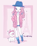 可爱卡通潮流少女插画