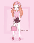 可爱卡通潮流少女插画