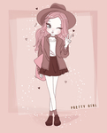可爱卡通潮流少女插画