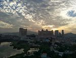 澳门氹仔夕阳下的城市剪影