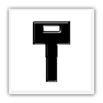 黑白塑料方形带孔无齿钥匙