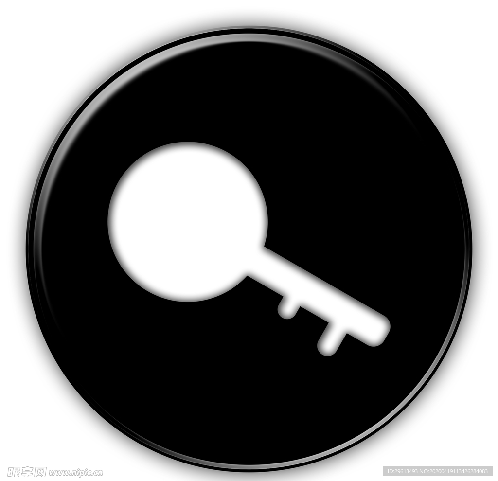 黑白圆形钥匙