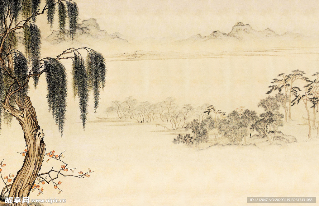 工笔画背景