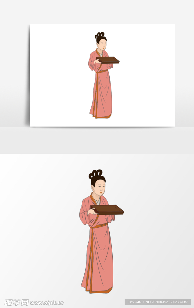 淡彩国画人物