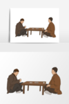 淡彩国画人物