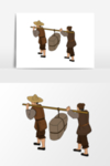 淡彩国画人物