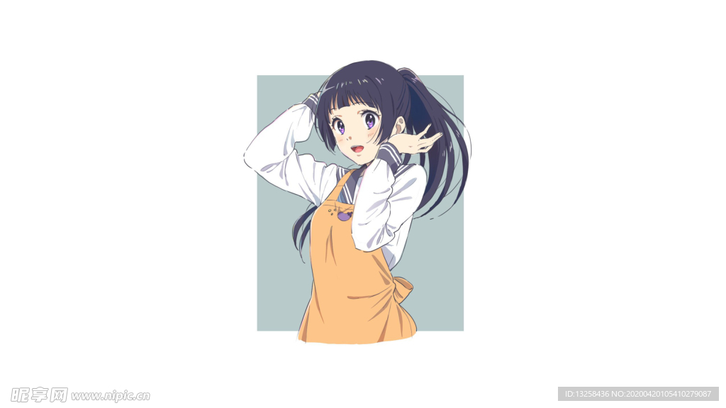 彩色动漫人物插画背景
