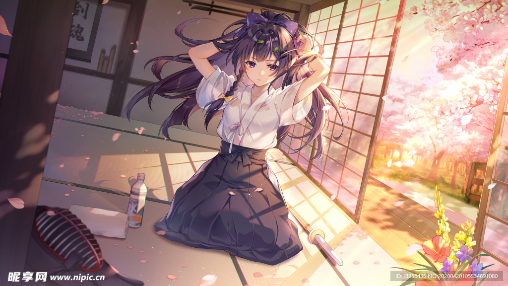 彩色动漫人物插画背景