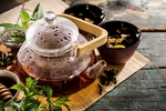 红茶餐具茶壶茶杯背景