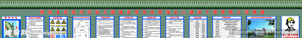 青砖绿瓦工地围挡图   五牌一