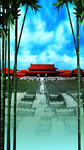 竹林古代建筑背景图