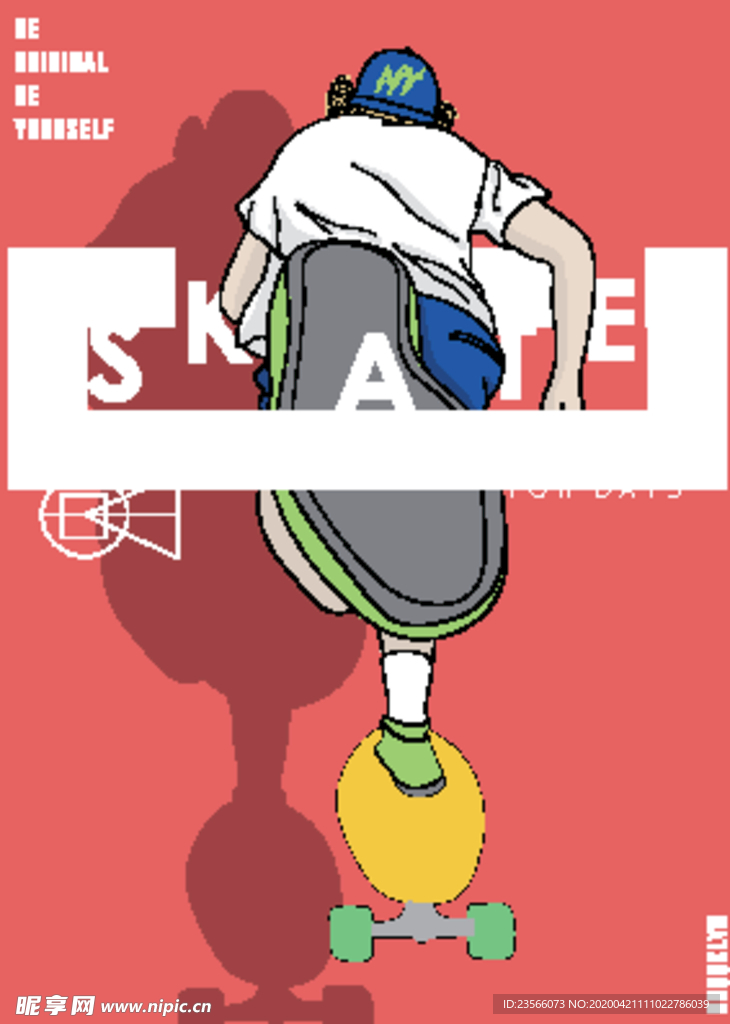 潮流波普风插画女孩海报