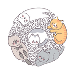 呆萌可爱小猫咪插画
