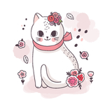 呆萌可爱小猫咪插画
