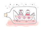呆萌可爱小猫咪插画