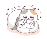 呆萌可爱小猫咪插画