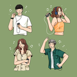 小清新人物男女插画