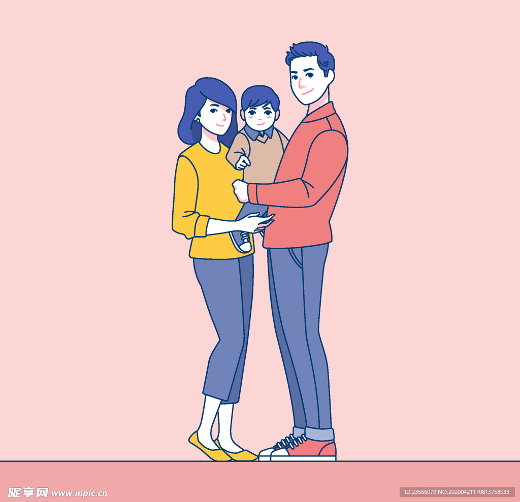 小清新人物男女插画