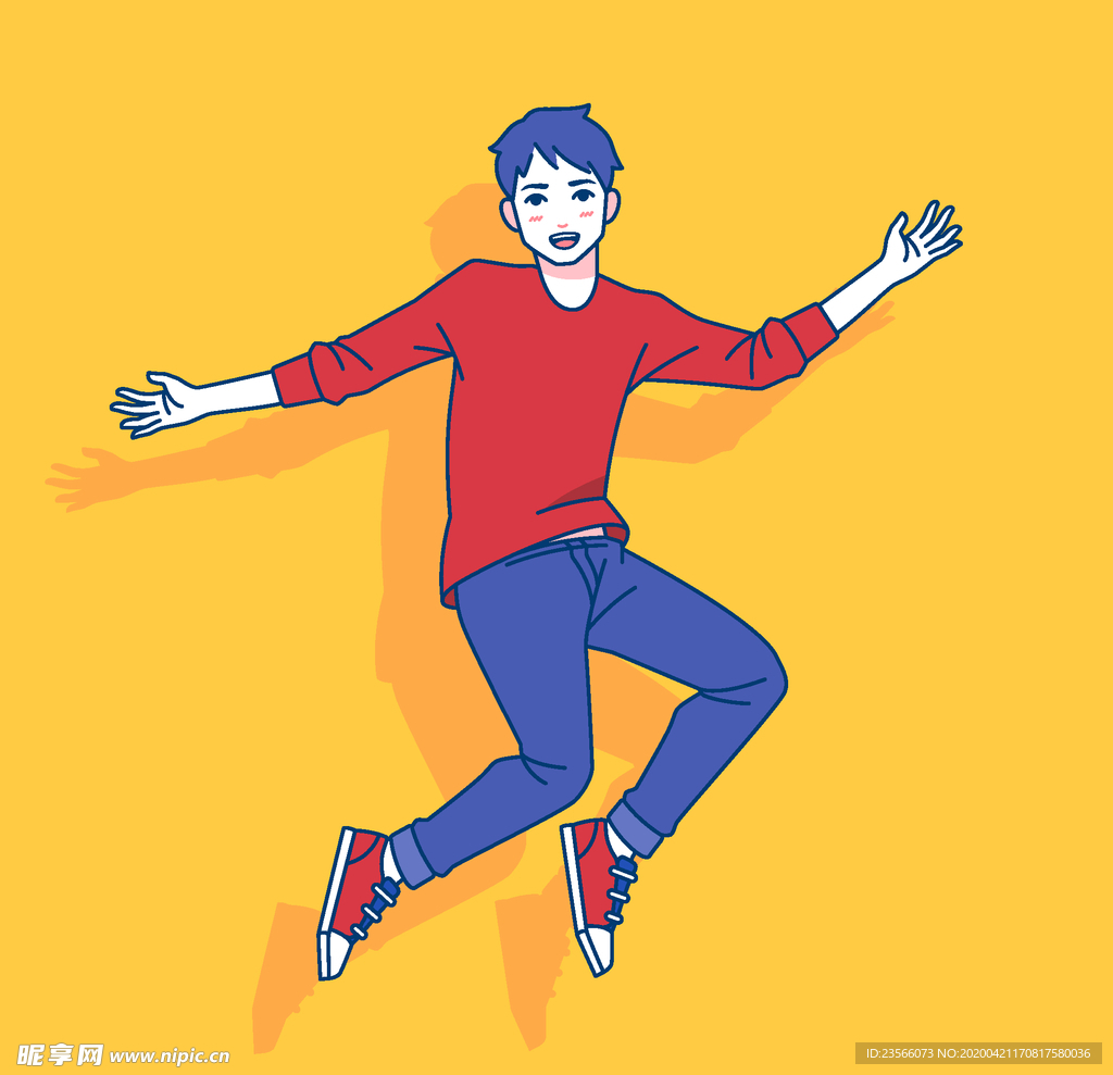 小清新人物男女插画
