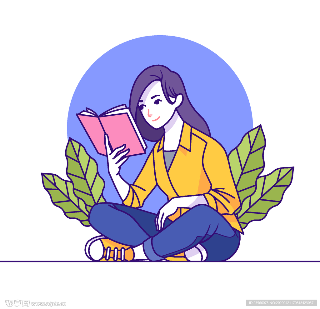 小清新人物男女插画