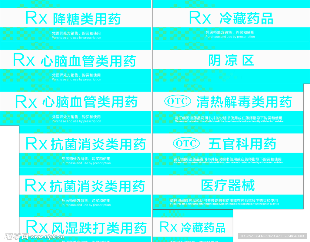 医药分类牌