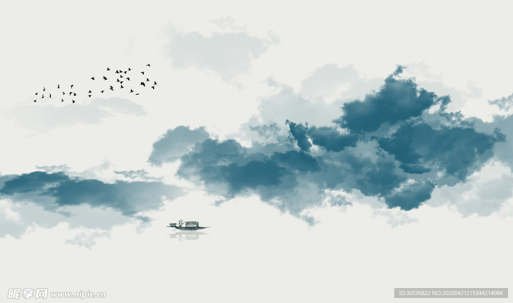 新中式水墨山水画